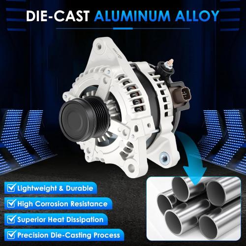 11385 Car Alternators Fit for Toyota Corolla, Matrix, for Pontiac Vibe 2009-2010, for Scion xD 2008-2014 1.8L Automotive Replacement Alternator 270600T040, 27060-0P150, 104210-5490