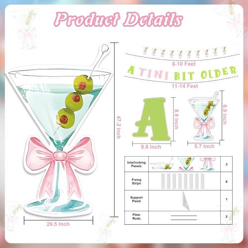 Martini Party Decorations, 30 x 47 Inch A Tini Bit Older Cutout | Martini birthday decorations with a reusable cardboard photo prop for bachelorette parties, bridal showers and 21st birthdays