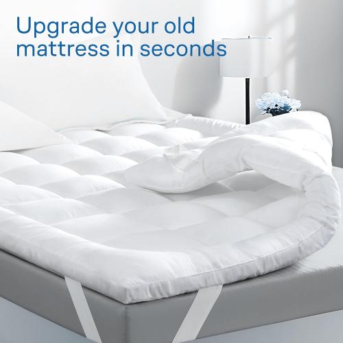 Mattress Topper Twin - Cooling Breathable Pillow Top Mattress Pad for Back Pain Relief - Deep Pocket Topper Fits 8-20 Inches Mattress