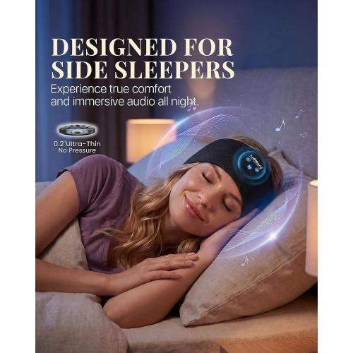 Lullaband Sleep Headphones, Bluetooth Headband Headphones with 12-Hour Battery, Soft Headband for Sleeping, Travel, Exercise, Yoga & Relaxation
