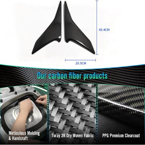 2pcs Side Door Panel Cover for C8 Corvette Stingray Z06 E-Ray HTC 2020 2021 2022 2023 2024, Genuine Carbon Fiber Door Armrest Overlay Trim