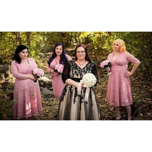 Size L YIRENWANSHA Women's Party Dress Manual D Empire Waist Tea Length Work Gown Yw38