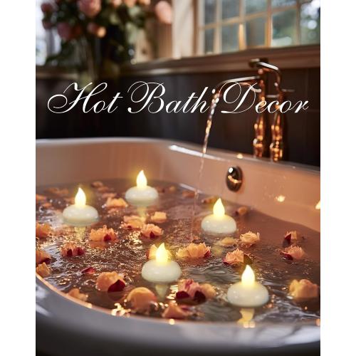 Homemory 200 Hours 35 Pack Flameless Floating Candles, Warm White Led Flickering Tealight Candles in Bulk, Decor for Wedding, Party, Centerpiece, Pool, Christmas