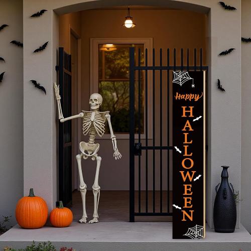 Halloween Porch Decor Outdoor Halloween Decorations Wooden Porch Sign Door Decorations Indoor Outside Welcome Sign for Front Door 46.8 Inch