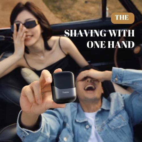 Mini Electric Razor, Upgraded Electric Shaver for Men, Foil Shaver for Men with 3 Blade Heads Floating Head IPX7 Waterproof Wet/Dry LED Display USB Type C Light Gray