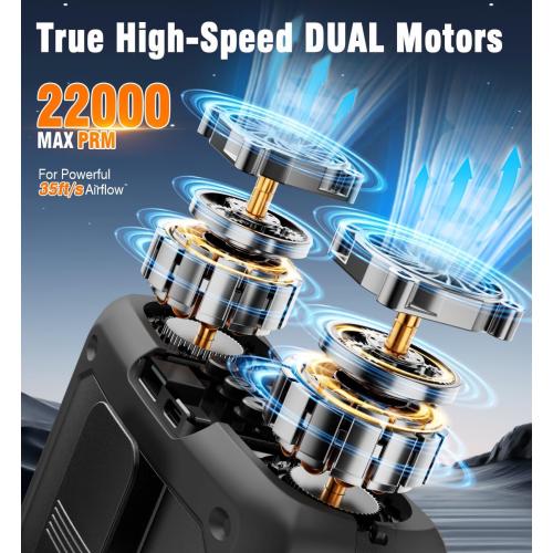 20000mAh Portable Fan,True High Speed Dual Motors with 200% Powerful Airflow, Up to 41Hours and Rechargeable Personal Neck Waist HandsFree Wearable Fans for Travel,Camping,Outdoor,Jobsite,Sports,Golf