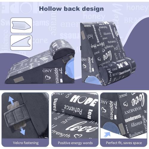 Wedge Pillow for Sleeping 10 Bed Pillow for Acid Reflux, GERD, Back and Neck Support, Soft Memory Foam Top for Post Surgery with Removable Cover (Missing PCS)