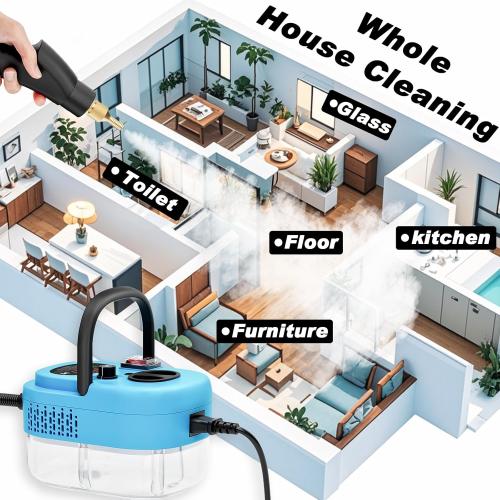 2500W Handheld Steam Cleaner,Portable Car Steamer For Auto Detailing,High-Temperature and Pressure Steam Cleaner For Home, Steam Cleaning Machine for Furniture,Kitchen,Grout,Floor,Tile (Blue)