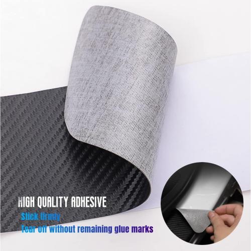 4PCS car Door sill Protector Stickers Carbon Fiber Texture Leather car Door sill Cover Compatible Elantra i20 i30 Tucson Venue Kona Sonata N line Accessories (Style 1)