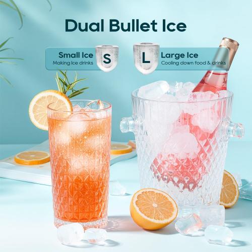 BREEZOME Ice Maker Countertop, Self-Cleaning Ice Machine, 9 Cubes in 6 Mins, 26.5lbs in 24Hrs, Compact Ice Maker with Basket & Scoop, Quiet Operation, 2 Sizes of Bullet Ice for Home Kitchen Camping RV