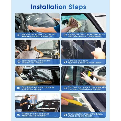 Chameleon Film Car Window Tint 40inX10ft Auto Sticker (80% Blue)