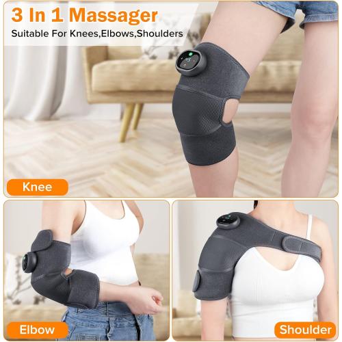 Heating Knee Massager, Knee Shoulder Elbow 3-in-1 Heating Vibration Massager, Portable Wireless Hot Compress Massager, Relieve Joint Pain and Pressure, Suitable for Office, Study
