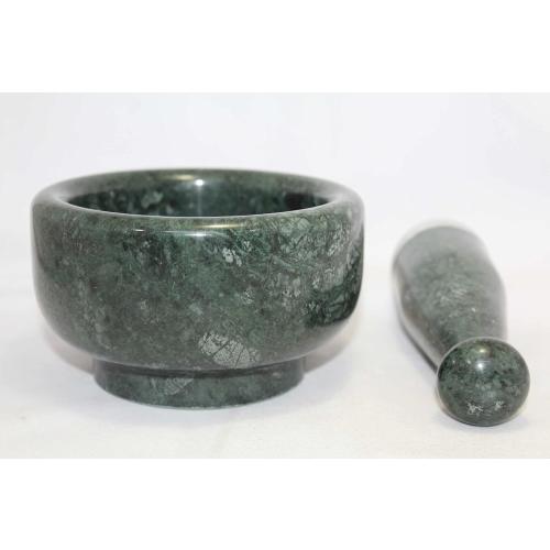 Mortar Pestle Marble Set Grinder Herb Spice Stone Natural Green Pill Crusher HD5