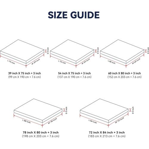 3 Inch White Goose Feather Mattress Topper,Full Feather Bed Topper,Mattress Cover with Straps,Ultra Soft Pillowtop,100% Organic Cotton Fabric(54”x75”)