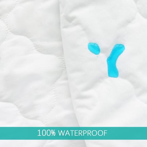 Mini Crib Mattress Protector 38 x 24 Sheets Fitted Waterproof Mini Crib Mattress Pad Cover, Noiseless & Machine Wash 100% Absorbent Mattress Protector Sheet Quilted, White