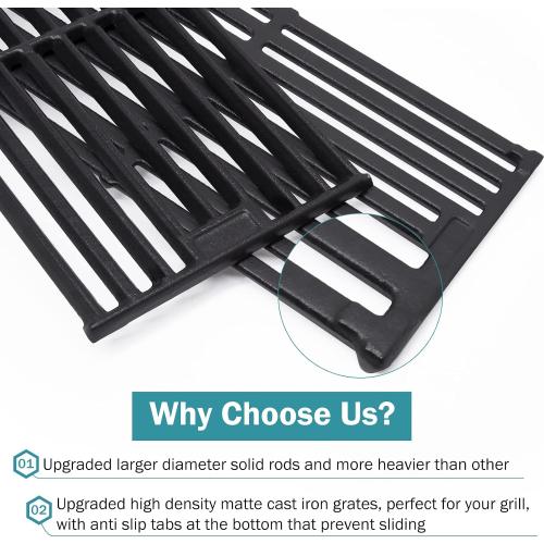Criditpid Grill Grates Replacement for Char Griller 5050, 5650, 2121, 3001, 5072, 2123, 3072, 2828, 3030, 4000, King Griller 3008 5252, 19 3/4 Cast Iron Cooking Grid for Chargriller Duo 5050 Parts