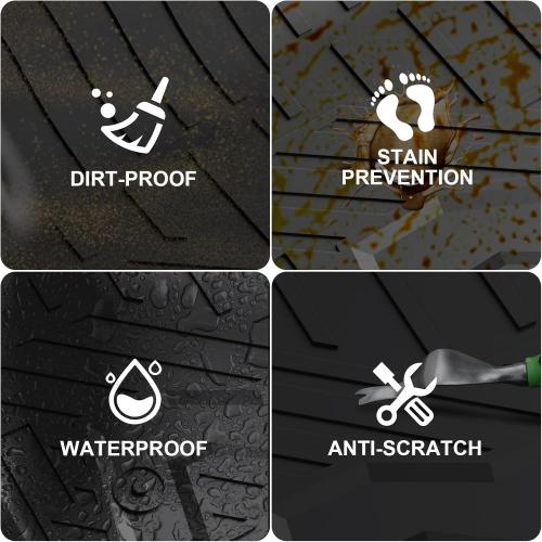 Floor Mats for Chevy Silverado/GMC Sierra 1500 2019-2024 2025 Crew Cab, 2019-2025 GMC Sierra 2500/3500 HD Crew Cab TPE All Weather Floor Liner (Rear Row with Factory Storage)—1st & 2nd Row