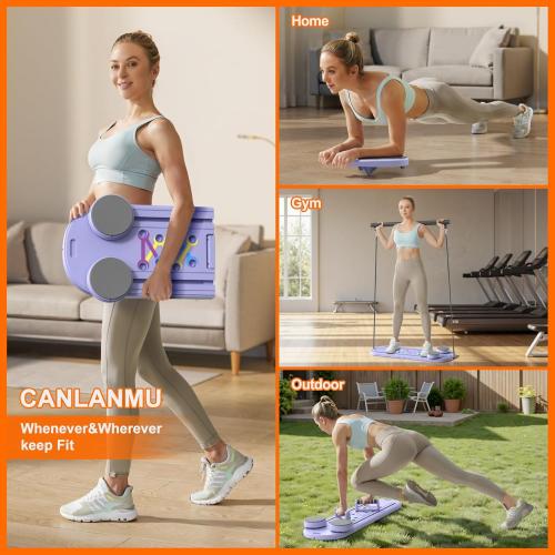 Pilates Board,Pilates Reformer Sets, Multifunctional Abdominal Pilates Board for Home Workout Equipment, Portable Foldable Ab Board Trainer Pilates Exercise Machine,Pilates Board for Women