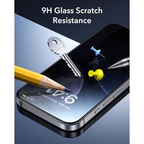 ESR 3 Pack for iPhone 17 Pro Privacy Screen Protector, Anti-spy Tempered-Glass Privacy Screen Protector with Easy Installation Tool, Micro-Curved Edges, Case Friendly