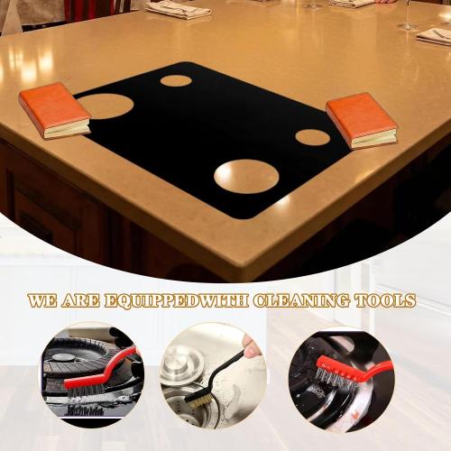 2 pcs Stove Cover For Whirlpool Gas Stove Protectors 4 Burners Model WFG320M0BS WFG320M0BB WFG320M0BW WFG320M0MW WFG320M0MS, Reusable Splatter Guard Protector Liner