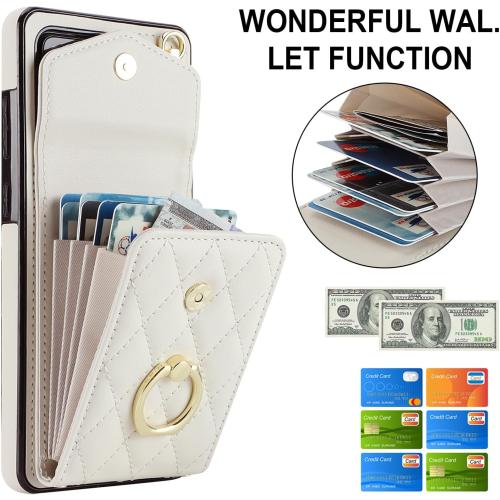 Asuwish Phone Case for Samsung Galaxy S20 Ultra 5G Wallet Cover with Tempered Glass Screen Protector and Ring RFID Blocking Credit Card Holder Cell S20ultra 20S S 20 A20 S2O 20ultra G5 Women Off White