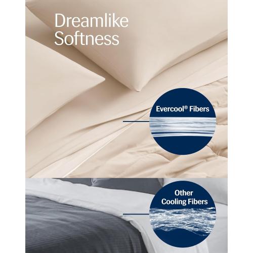 REST® Evercool® Cooling Comforter, Full/Queen, Blanket for Hot Sleepers, All Season Bedding to Keep Cool for Night Sweats, Breathable Lightweight Blanket, 90x90 Inches, Snow Ivory