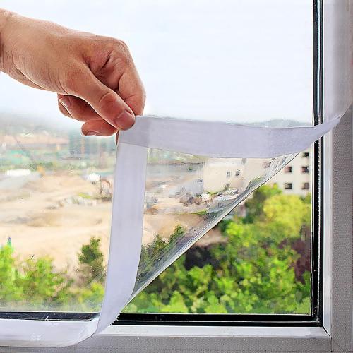Adjustable Window Insulation Kit 47inX63in(120X160cm) for Winter Keep Cold Out,cuttable Transparent Film 180㎛ Thickness,Easy to Open for Ventilation,Reusable Plastic Window wrap