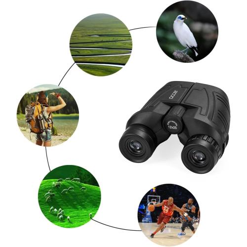 Occer 12x25 Compact Binoculars for Adults and Kids, Large Eyepiece Waterproof Binocular with Low Light Vision,High Powered Easy Focus Binoculars for Bird Watching,Outdoor Hunting,Travel,Sightseeing