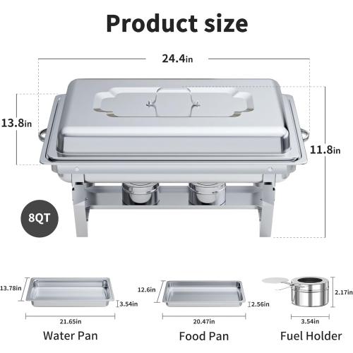 Chafing Dishes for Buffet Set: Chafers for Catering - Chafing Dish Buffet Set with Lids | Chafers and Buffet Warmers Sets | Serving Food Warmer | Chafers Servers Sets