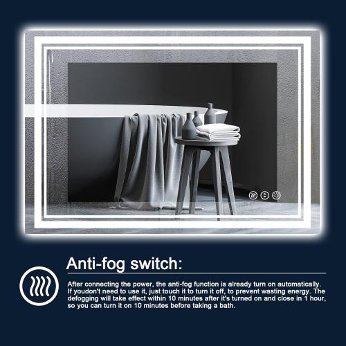 40x36 Inch LED Bathroom Mirror with Lights,Backlit and Front Lighted Bathroom Vanity Mirrors for Wall,Anti-Fog Dimmable Memory Shatterproof LED Vantiy Mirror