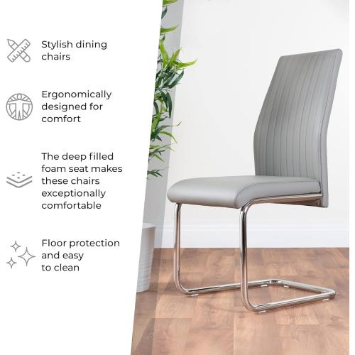 Furniturebox UK White Dining Chairs Set of 2 - Lorenzo Chairs for Dining Room Set of 2 - Premium Dining Room Furniture - Modern & Stylish