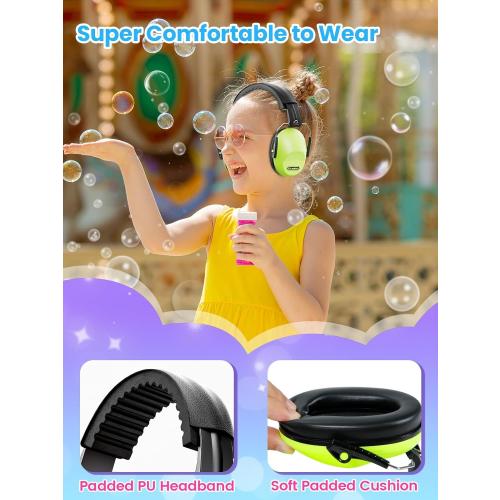 Ear Muffs for Noise Reduction: 27.4SNR Noise Cancelling Headphones for Kids Adults, EM100 Adjustable Hearing Protection Earmuffs for Monster Jam, Autism Sensory, Concerts, Fireworks