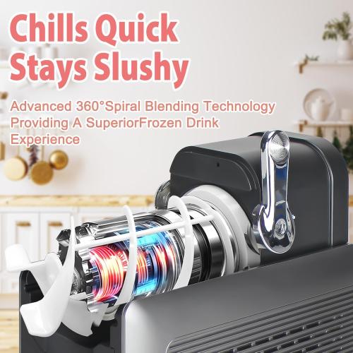 Slushie Machine for Home - 88oz Frozen Drink Maker Slushy Machine, 2-In-1 Soft Ice Cream Maker, 6 Preset Programs| Slushie, Cocktails, Frappés, Ice Cream, Smoothies, Milkshakes (Screen Version）