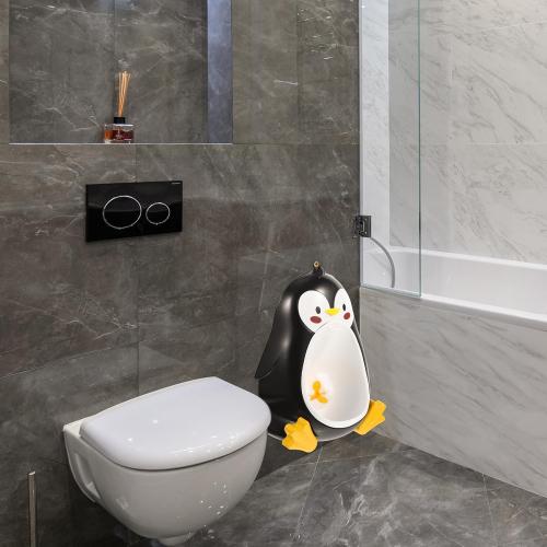 Toddmomy Penguin Potty Urinal for Boys Toddler Urinal Potty Training Toilet with Suction Cups Adjustable Wall Hanging Pee Trainer for Home Bathroom Nursery Kindergarten 14.56X10.23X5.90in