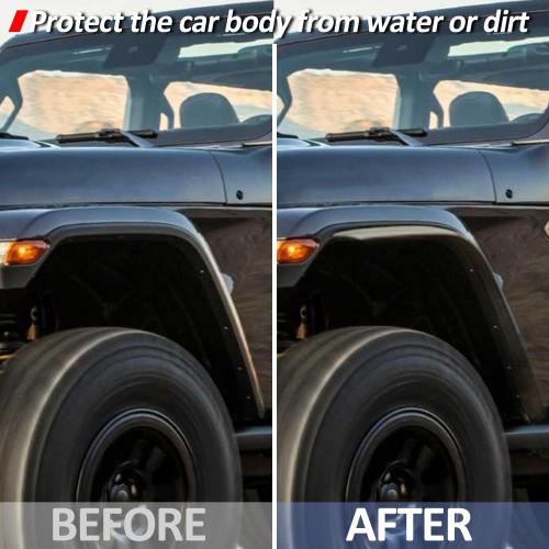 Front & Rear Fender Flares Extensions Set fit for 2018 2019 2020 2021 2022 2023 Jeep Wrangler JL & JLU 2/4 Doors, Wheel Fender Liner black 4PCS