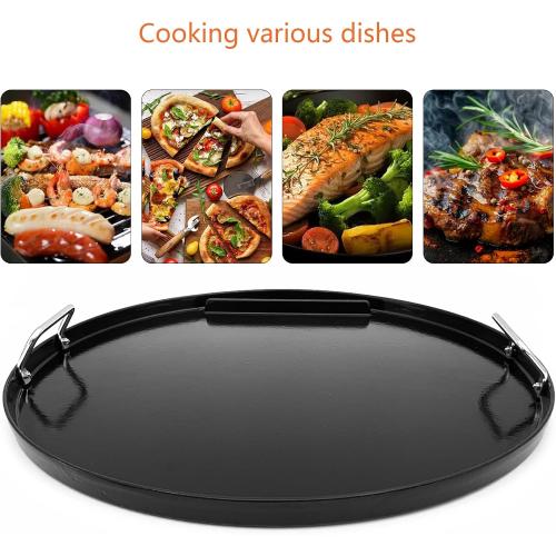 Heavy cast iron Cooking Griddle Plate for Weber 22 Kettle, One-Touch, Master Touch, Bar-B-Kettle, Performer Charcoal Grill for Recteq Pellet Grill RT-B380 Bullseye, Fire Pit Camping