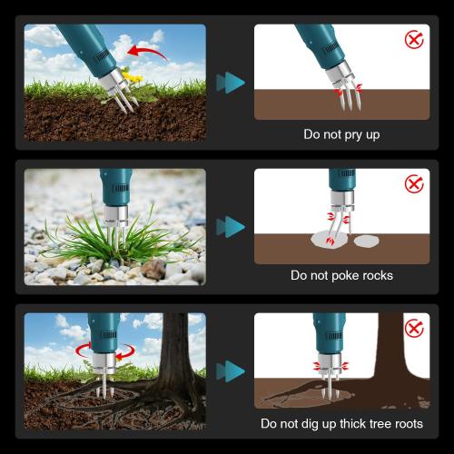 Weed Puller Tool,Electric Stand Up Weed Puller Tool, 21V Battery Powered w/ 1pcs 3000mAh,Heavy Duty 3-Claw Steel Root Weeder,for Dandelion Lawn Garden Yard（Blue）