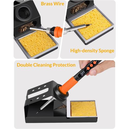 Soldering Iron Kit, 100W High Power Soldering Iron, Fast Heating, Digital Display Temperature Control Accurate 356°F-896°F, Portable Soldering Kit with Protective Cap, Automatic Sleep Mode