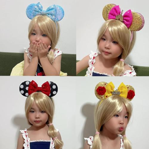 Mouse Ears Headbands Fashion Shiny Bows Mice Ears Birthday Parties Themed Events (Black, Onesize)