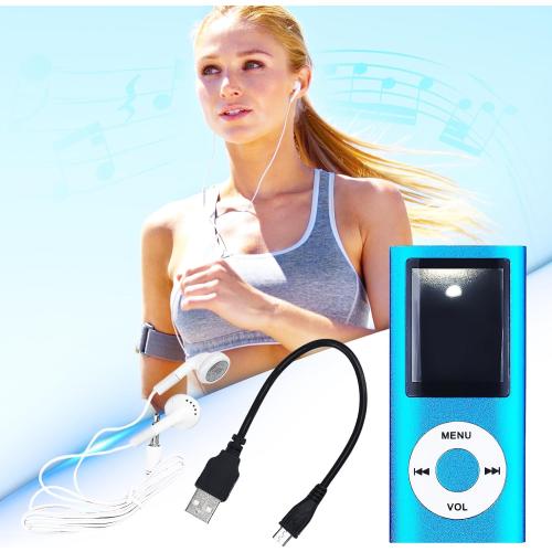 MP3 Player, Portable Multifunctional MP3 Digital Music Player, Blue
