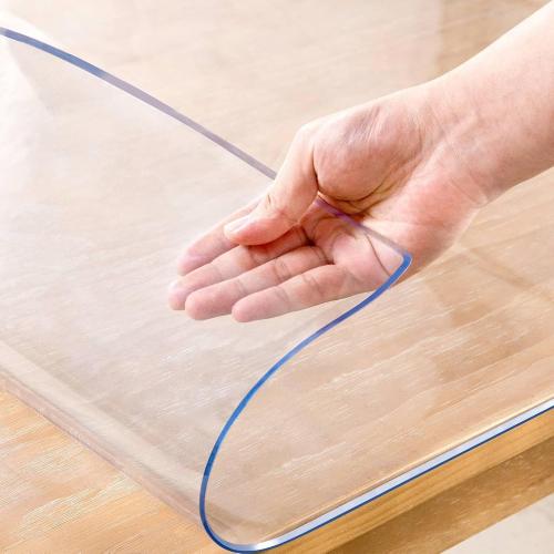 42 x 80 Inch Clear Table Cover Protector, 2mm Thick Clear Table Protector for Dining Room Table, Plastic Table Cover, Waterproof Table Pad for Kitchen, Office