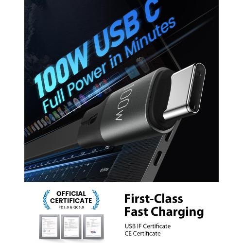 CAFELE 100W Multi Charging Cable, 6-in-1 Retractable USB C Cable, 5A Fast Charger Cord for Multiple Devices with Type C/L/Micro Ports for Phone 17 16 15 14 Pro Max, S24/S23, MBook, Pad (3.6ft)