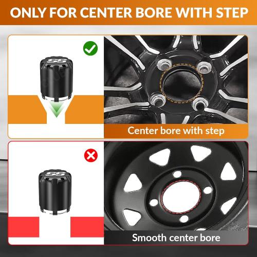 Universal Golf Cart ITP SS Wheel Center Hub Cap, 8,10,12 Inch Push in Style Black Center Cap Cover for Club Car EZGO Yamaha Golf Cart Wheel-4 Packs (Height 3.21 / Outer Diameter 2.75)