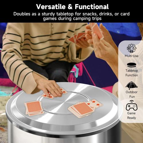 Fire Pit Lid for Solo Stove Yukon, 27 Inch Stainless Steel Cover for Solo Stove Yukon smokeless firepit- Weather-Resistant Solo Stove Accessories for Protection and Tabletop Use