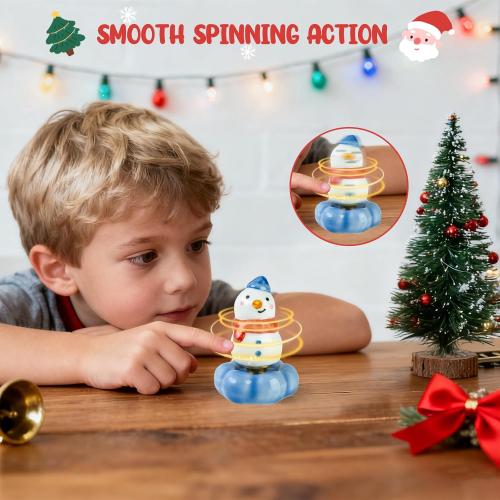 Christmas Stocking Stuffers Gift for Kids Grandkids, Christmas Snowman Ceramic Spinner Party Favors Funny Stress Relief Table Toy Festive Xmas Decor, Blue