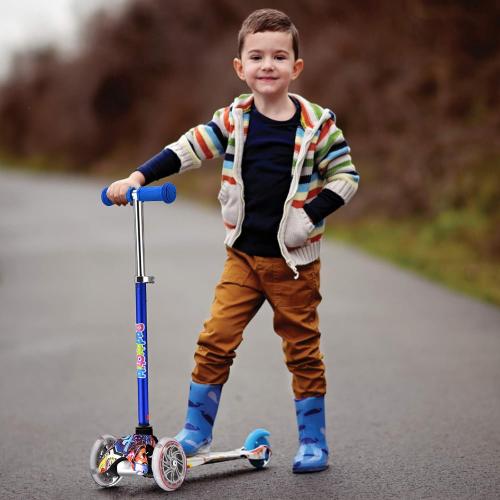 3 Wheel Scooters for Kids, Kick Scooter for Toddlers 3-6 Years Old, Boys and Girls Scooter with Light Up Wheels, Mini Scooter for Children
