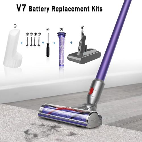 Replacement for V7 Battery , 21.6V 4.6Ah Compatible with SV11 V7 Motorhead V7 Animal V7 Trigger V7 HEPA V7 Car Boat V7 Absolute Handheld Vacuum Cleaners (Kits Included 1Filters and 4 Screws...), grey