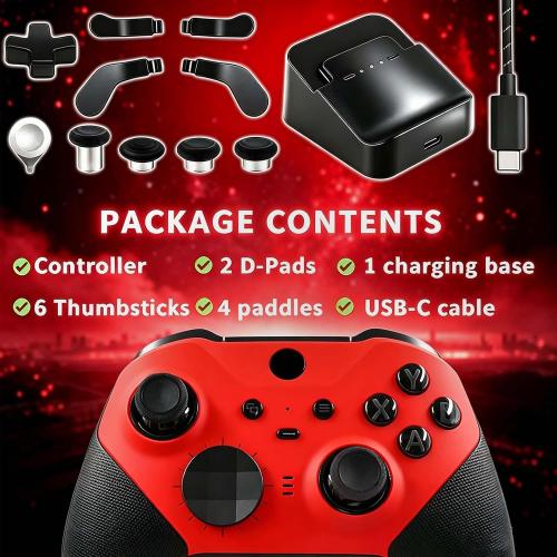 DIY Customized Model 1797 Elite Series 2 Controller(Vest Red) with 2 D-pad
