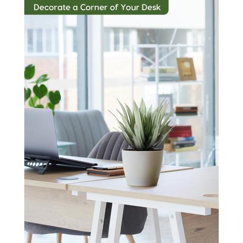 Velener Artificial Outdoor Agave Plants, Light Green Outdoor Faux Plants with Broad Sword-Shaped Leaves, Small Size UV Resistant Fake Agave Plants for Indoor and Outdoor Decor(14 Inch)-2 Pack