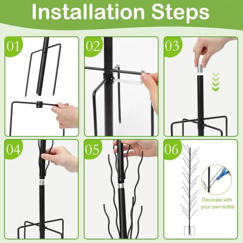 1 Pcs Tall Wine Bottle Tree 30 Wine Bottle Tree Outside 70.8 Inch Christmas Bush Colorful Holder Artificial Black Metal Trees Garden Decorative for Wedding Outdoor Decor